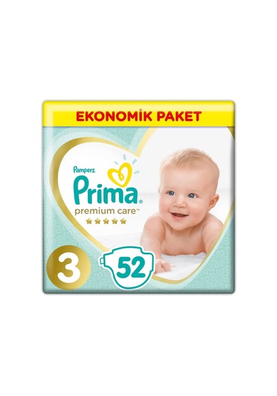Prima Bebek Bezi Premium Care 3 Beden Ekonomik Paket 3 x 52 156 Adet 3'lü