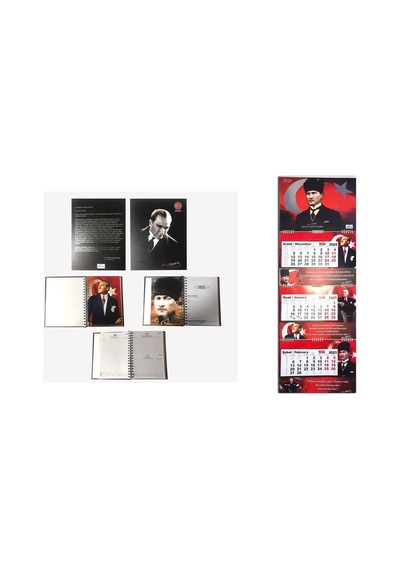 Cumhuriyetimizin 100.yılı Özel Atatürk Ajanda 17x24 Ve Duvar Takvimi Karışık