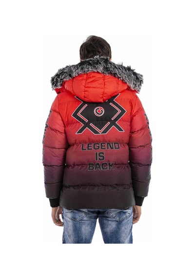 Cipo & Baxx Cm190 Erkek Kırmızı Kürklü Şişme Mont Kırmızı
