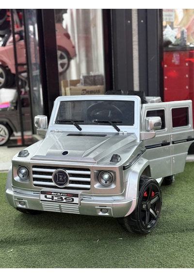 Brabus Özel Plaka Hediyeli Akülü Araba 0-6 Yaş Kumandalı Gümüş