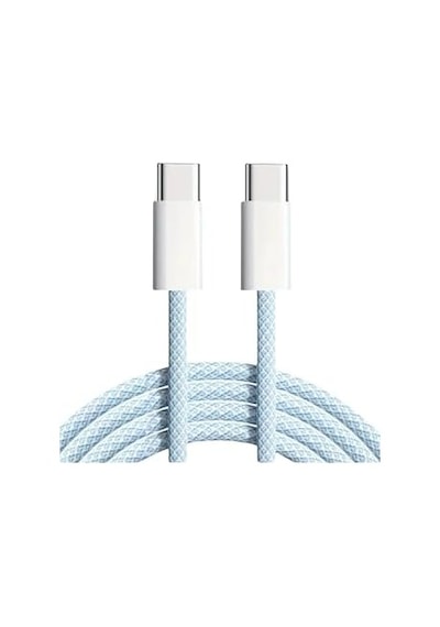Type-c Usb Şarj Kablosu, 60w Hızlı Şarj, 48 Telli Örgü Kablo, 2 Metre, Mavi