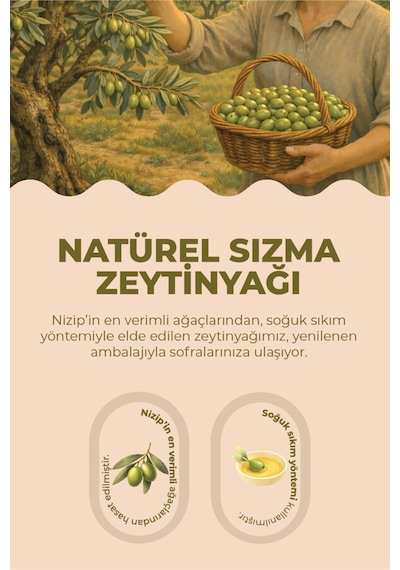 Zeytinyağı Sızma 1.kalite- Nizip Zeytinyağı -450 Ml