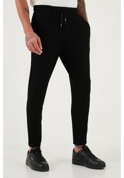 Buratti Regular Fit Belden Bağlamalı Düz Paça Jogger Erkek Pantolon 5908095 Siyah