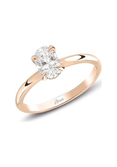 Lilarote 0.50 Ct Pırlanta Oval Tektaş Rose Yüzük