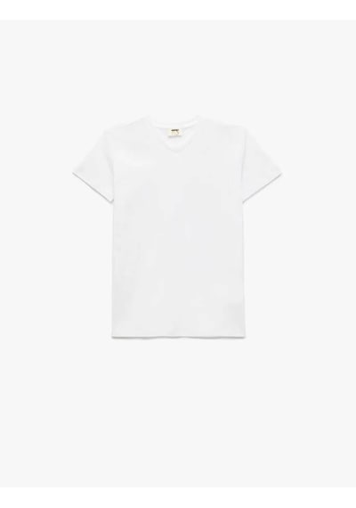 Koton Pamuklu Basic Beyaz Erkek Çocuk T-shirt 5skb10022tk Beyaz