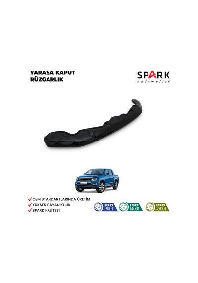 Volkswagen Amarok 2010-2022 Yıl Aralığı Uyumlu Yarasa Kaput Rüzgarlığı Siyah