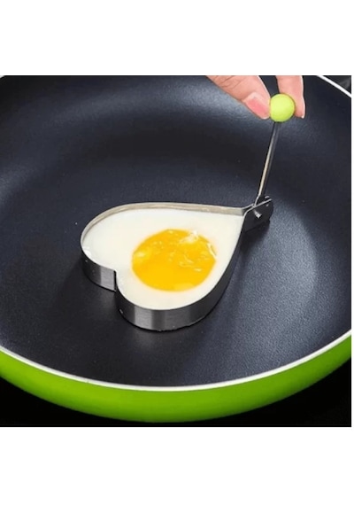 Metal Yıldız Omlet Ve Krep Kalıbı Yapışmaz Şekilli Yumurta Pişirme Kalıbı Bej