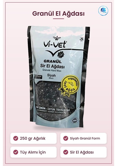 Granül El Ağdası Siyah 250 Gr Tüy Alımı İçin Sir Ağda Epilasyon K