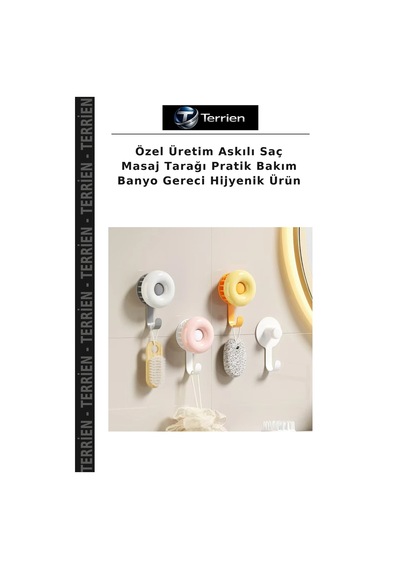 Özel Üretim Askılı Saç Masaj Tarağı Pratik Bakım Banyo Gereci Hijyenik Ürün