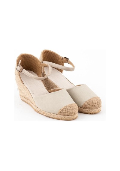 Star Tombis Gerçek Elişi Burnu Hasır Dolgu Topuk Bej Keten Hasır Espadril Handmade Bej