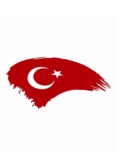 Türk Bayrağı Sticker - Ay Yıldız, Türkiye, Araba Oto Motosiklet Karavan Sticker - 00786 14x7 Cm
