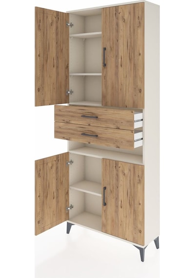 Arges Dolap 5 Raflı 2 Çekmeceli 4 Kapaklı 88x30x221 Aytaşı-çam Aytaşı