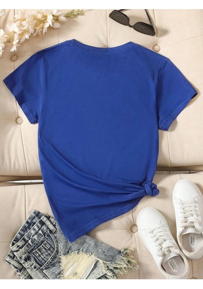Uyguntarz Unisex Kahve Severlere Özel Tasarım Basklı Tshirt Mavi