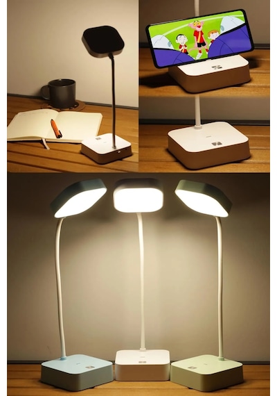 Yeşil Şarjlı Masa Lambası Dokunmatik 20 Led Kademeli