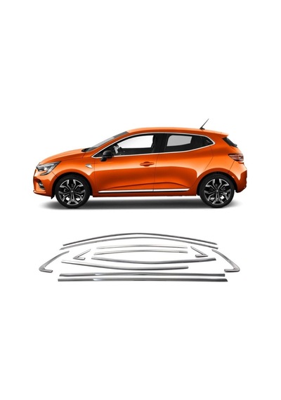 Renault Clio 5 Krom Cam Çerçevesi Set 2019- 12 Parça