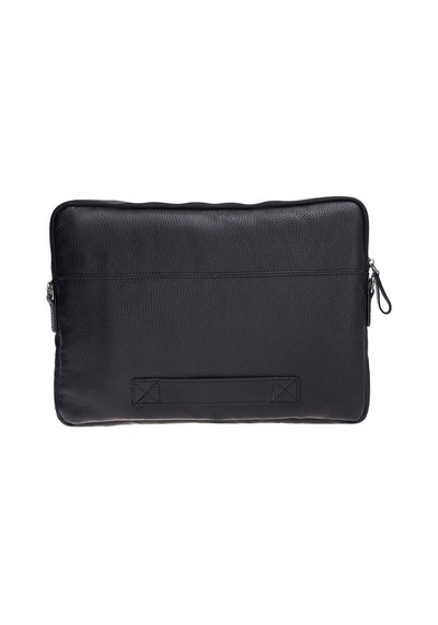 Bloomsleeve Leeds 14" Obsidian Black Hakiki Deri Laptop & Tablet Kılıfı Siyah