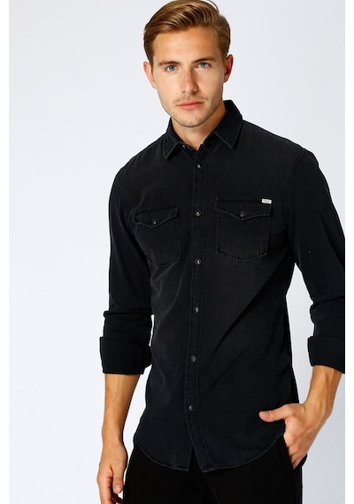 Jack & Jones Erkek Kot Gömlek - 12138115 Siyah