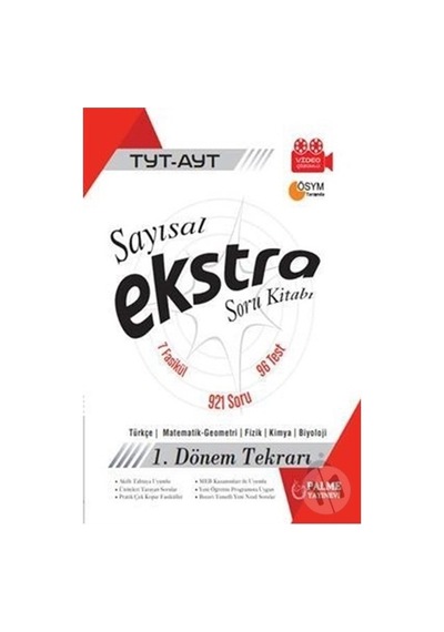 Yks Tyt Ayt Sayısal Ekstra Soru Kitabı 1.Dönem Tekrarı - Palme