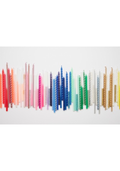 Meri Meri - Rainbow Dipped Tapered Candles - Renkli Mumlar