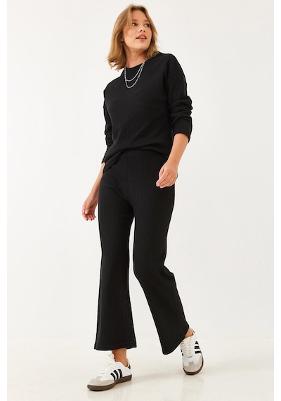 Shade Kadın Bisiklet Yaka Basic Alt-üst Takım 0036 60251871 - Siyah