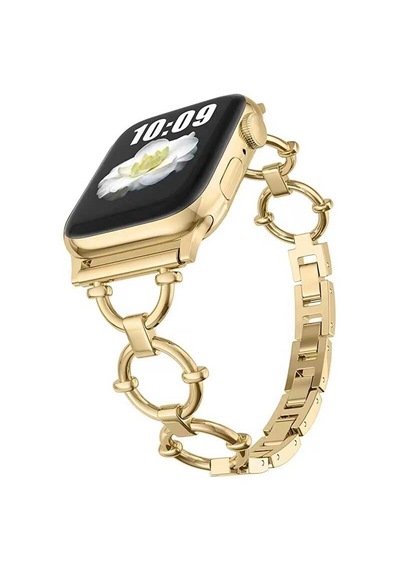 Apple Watch Uyumlu Metal Bileklik Saat Kordonu - Kadınlara Özel Şık Kayış - 38/40/41mm