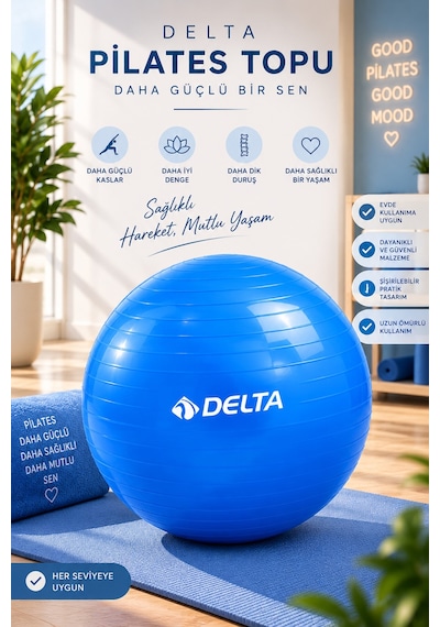 Kutulu 65 Cm Pilates Topu Şişirme Pompası Seti Egzersiz Topu 65cm Plates Seti