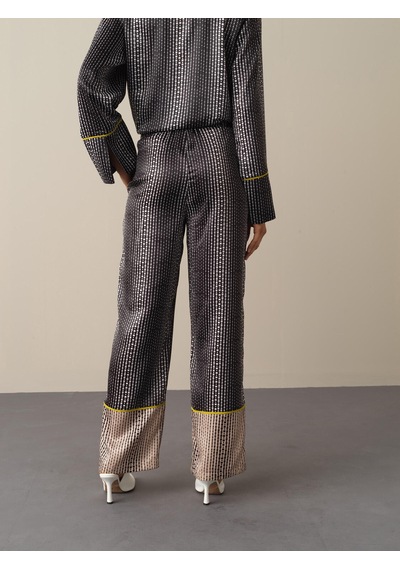 Xint Siyah Oversize Saten Pantolon 201138