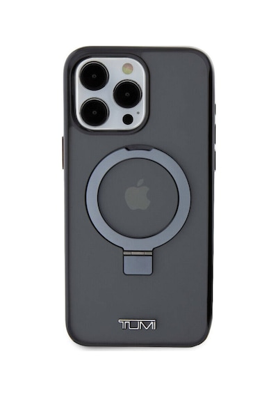 Apple Uyumlu iPhone 15 Pro Max Kılıf Tumı Lisanslı Magsafe Özellikli Pc Tpu Metal Logolu Ring Standlı