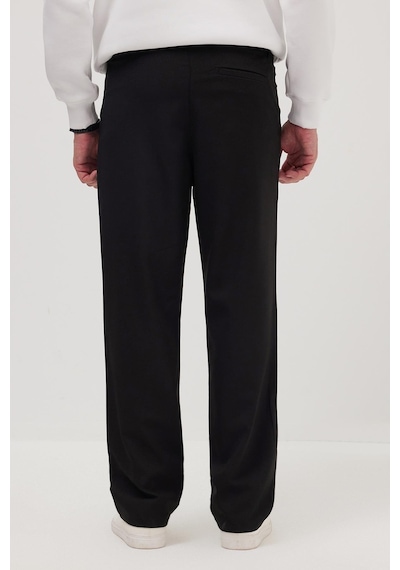 Tudors Erkek Regular Fit Klasik Kesim Normal Bel Geniş Paça Siyah Pantolon-40339 Siyah