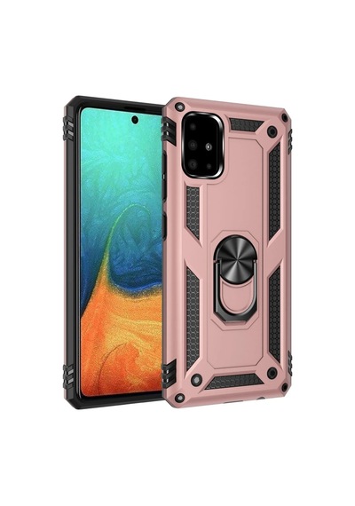 Samsung Galaxy A71 Kılıf Sofya Yüzüklü Silikon Kapak - Rose 0.2M-Çok Renkli