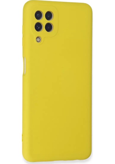 Newface Samsung Galaxy A22 Kılıf Nano İçi Kadife Silikon - Sarı