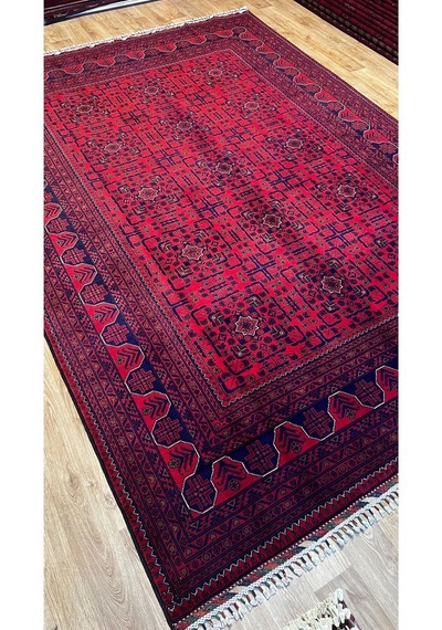 El Dokuma Afgan Halısı Bordo