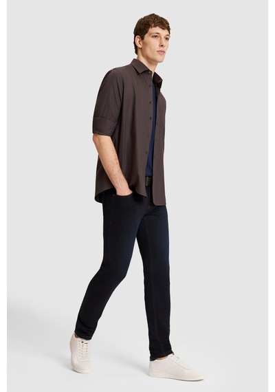U.S. Polo Assn. Erkek Koyu Kahverengi Comfort Fit %100 Pamuk Cepli Uzun Kollu Gömlek 50332463-vr084