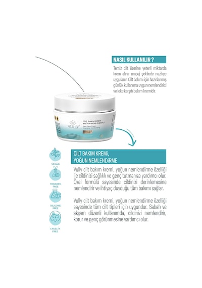 Vully Aydınlatıcı Nemlendirici ve Renk Tonu Eşitleyici Yüz Kremi 50 ML