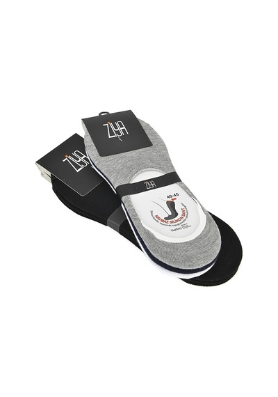 Ziya Erkek Bambu Sneakers Babet 6'lı Çorap Siyah X3 13173Z033 Siyah