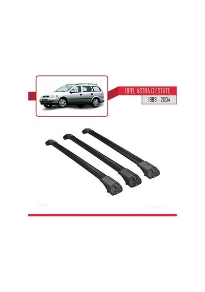 Opel Astra G Sw 1998-2004 Arası İle Uyumlu Ace-1 Ara Atkı Tavan Barı Siyah 3 Adet Bar