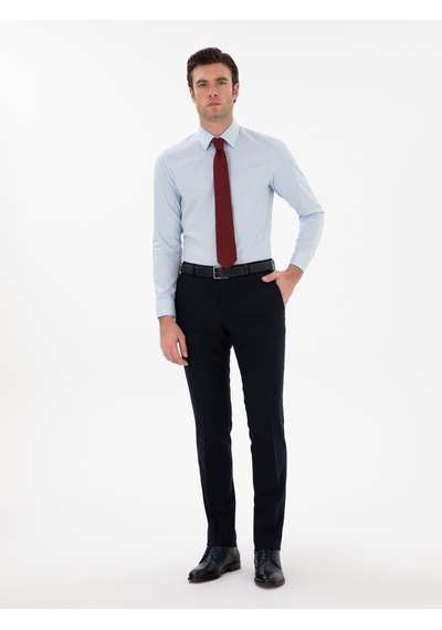 Cacharel Açık Mavi Slim Fit Pamuklu Oxford Gömlek Denım