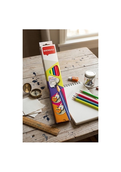 Kurşun Kalem Hb 1 Düzine Kalemtraş Silgi Hediyeli Nataraj Kurşun Kalem Neon Renk 1 Düzine Çok Renkli