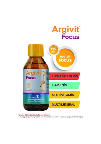 Focus Fosfotidilserin, L-arjinin, Multivitamin Ve Multimineral İçeren Şurup 3 Lü Paket 150 Ml