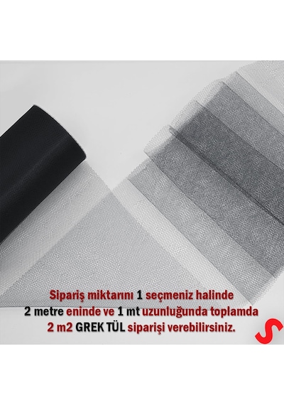 Süsleme Tülü Grek Tül, 2 Mt En X 1 Mt Uzunluk - Siyah 0-99