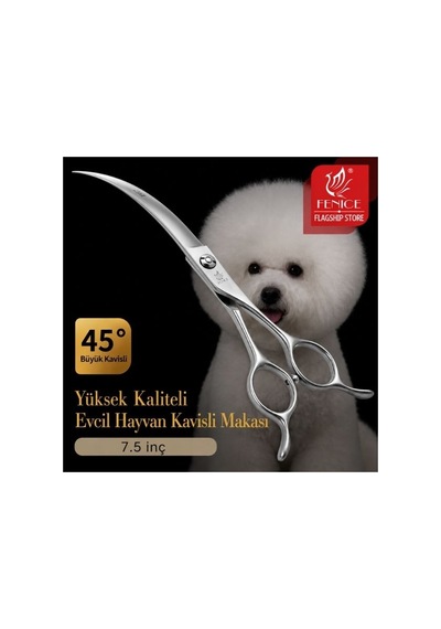 Fenice 45 Kavisli Köpek Makası 7.5 İnç Profesyonel Pet Grooming