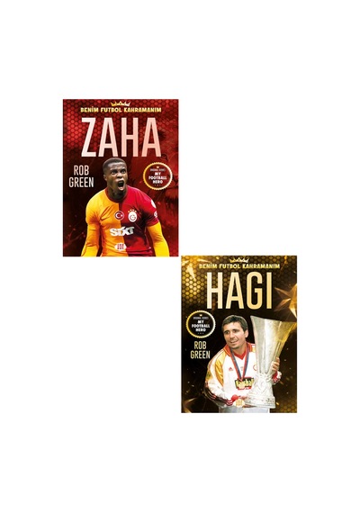 Zaha - Hagi Benim Futbol Kahramanım Büyük Poster Sticker Futbolcu Kartı Hediyeli 2 Kitap