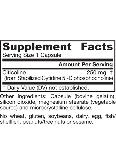 Jarrow Formulas, Citicoline, Cdp Choline, 250 Mg, 120 Capsules Orijinal Usa Menşeii Dmmedicineden