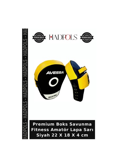 Premium Boks Savunma Fitness Amatör Lapa Sarı Siyah 22 X 18 X 4 Cm