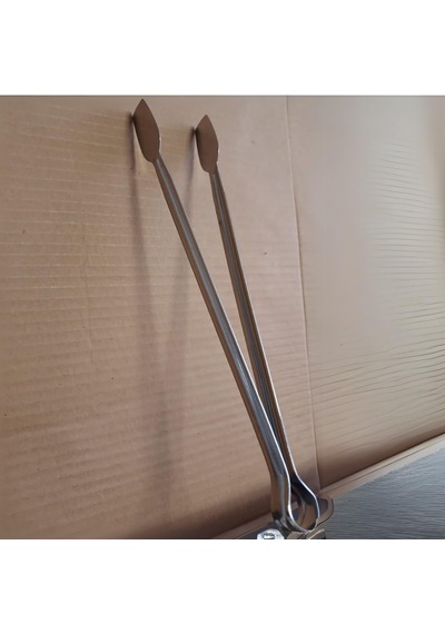 Klasik Metal Mangal Maşası 36 Cm-32 Cm-27 Cm Uzun-kısa Boy Çelik Yemek Barbekü Izgara Kömür Köz 36 Cm - 1 Adet