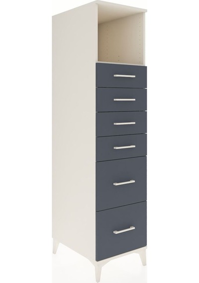 Kronos Dolap Tek Raflı 6 Çekmeceli 44x59x182 Aytaşı-antrasit Aytaşı