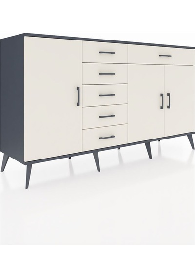 Hyperion Konsol 3 Raflı 6 Çekmeceli 3 Kapaklı 176x44x99 Antrasit- Antrasit-aytaşı Hyperion Konsol 3 Raflı 6 Çekmeceli 3 Kapaklı 176x44x99 Antrasit- Antrasit-aytaşı