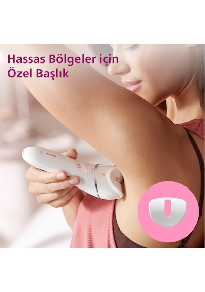 Philips BRE700/05 Epilatör (Yüz+Koltuk altı+Bikini Bölgesi+Bacak)Islak-Kuru,Işıklı,Kablosuz