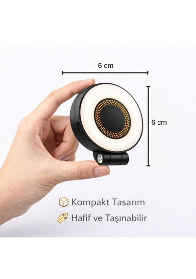 Manyetik Mini Led Telefon Işığı Magsafe Uyumlu Selfie & Video Çekim Işığı Katlanabilir Vlog Işığı