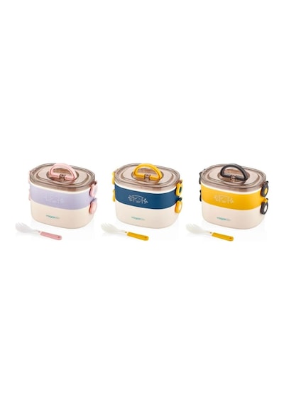 Vagonlife Beslenme Kutusu Lunch Box 1200 Ml 3 Bölmeli Paslanmaz Çelik Bl50251-2 Çok Renkli